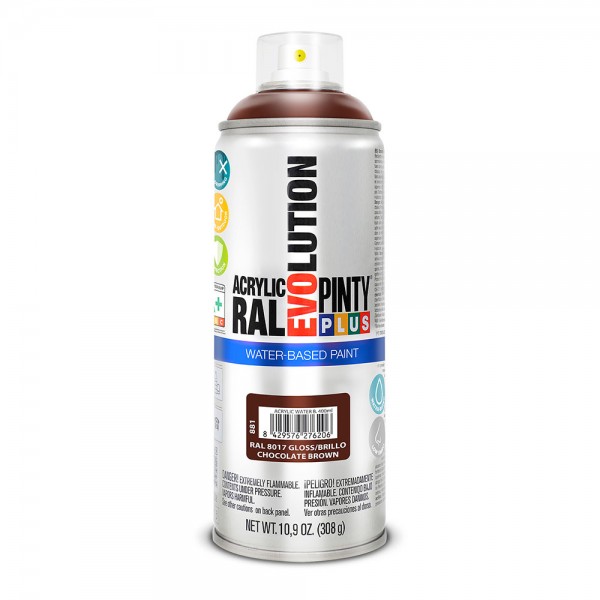 Pintura en spray pintyplus evolution water-based 520cc ral 8017 chocolate